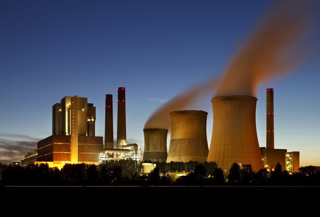 Lignite Power Station At Night